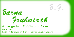 barna fruhwirth business card